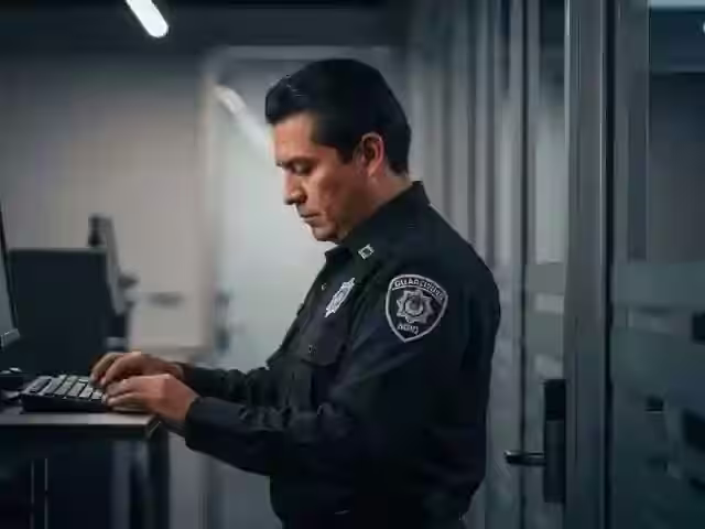 Supervisor de seguridad revisando el puesto y validando la operación del guardia