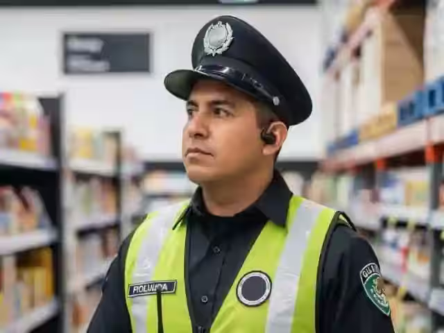 Personal encubierto en supermercado detectando robo externo